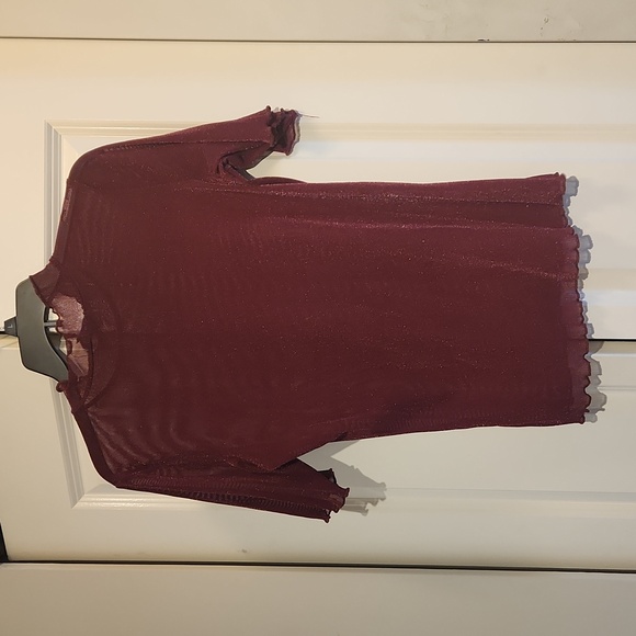 Sheer Sparkly Red Wine Top - Picture 2 of 2